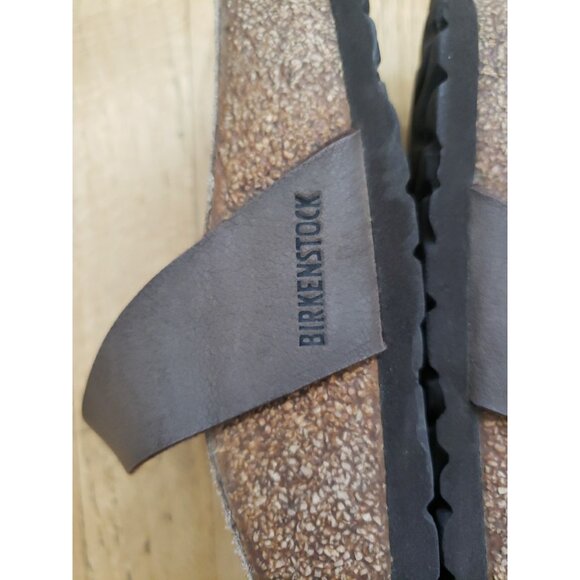 Birkenstock Mayari Grey Leather Sandals Size 37 US 6.5 - Picture 3 of 6